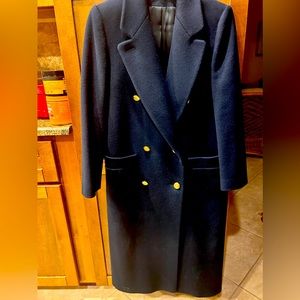 Vintage J.G. Hook Women’s 100% Pure Wool Coat, Navy, 8P, Made in USA.